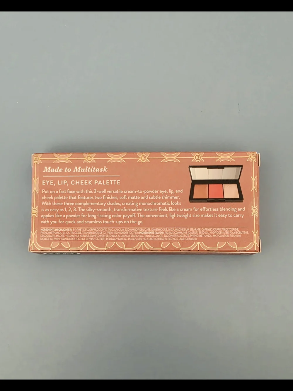 NIB Laura Geller Cream Eye Lip Cheek Trio ROSY & BRIGHT - Coral, Pink, Champagne